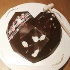 Heart Shaped Silicone Cake Mold With Mini Hammer 3D Geometric Cake Mold Silicone Mousse/Chocolate Cakes Mould For Birthday Heart Shaped Chocolate Mold Silicone Fondant Chocolate Mousse Cake Molds Tray Multi Function Stevvex