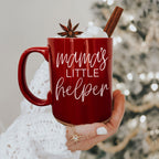 Mama's Little Helper Santa Is Judging You Ceramic Coffee Mug Red Green Holiday Funny Gift