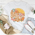 Here Comes The Sun Floral Retro Tee Peachy Sunday