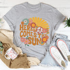 Here Comes The Sun Floral Retro Tee Peachy Sunday