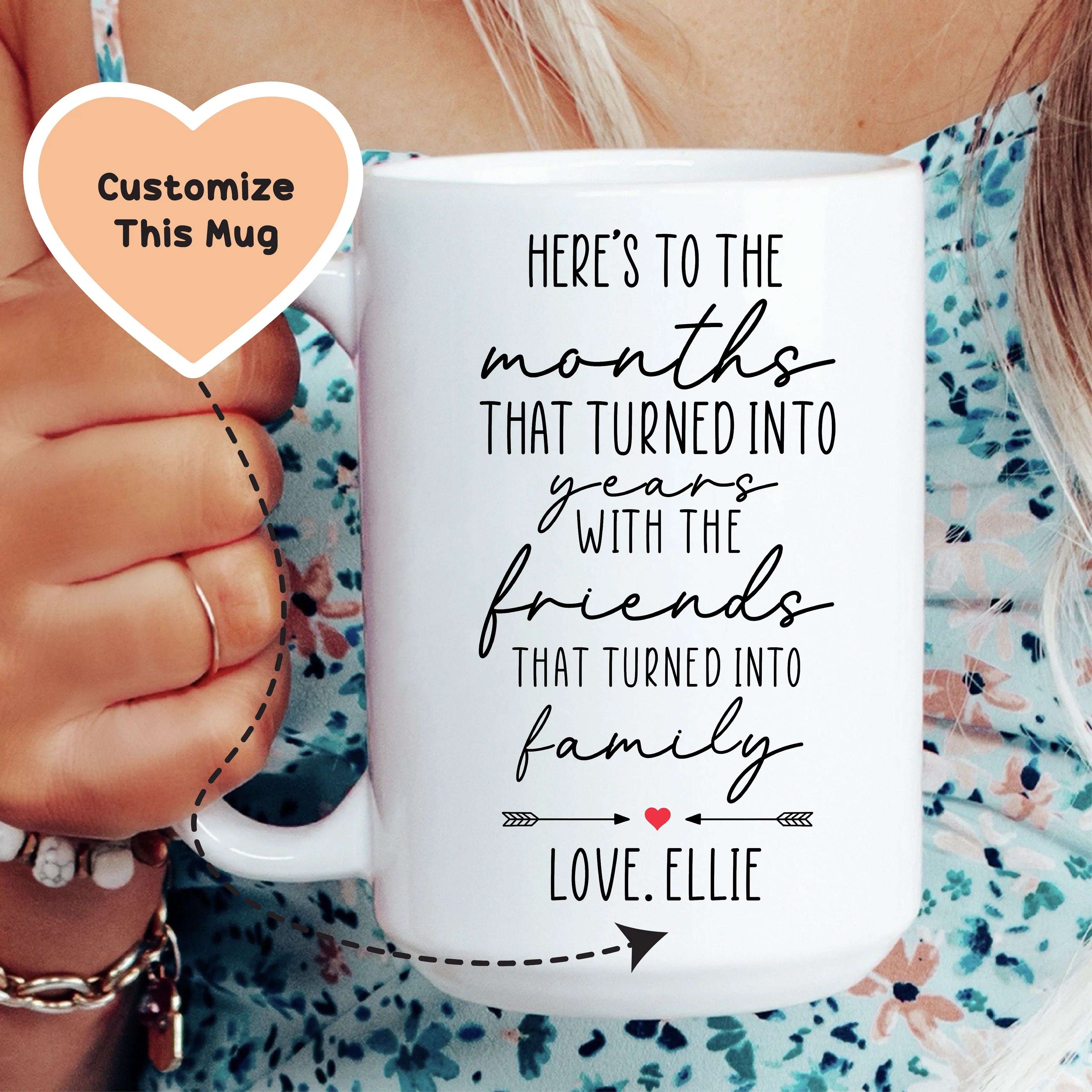 Here's To The Months That Turned Into Years Custom Mug Peachy Sunday