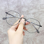 Hexagonal Eyeglasses Frame Anti Blue Ray Glasses Black Stylish Attraction Anti Blue Light Blocking Glasses For Men & Women Computer Radiation Protection Goggle Clear Lens Eyeglasses Plain Mirror For  Unisex Eyewear Stevvex