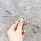 Hexagonal Eyeglasses Frame Anti Blue Ray Glasses Black Stylish Attraction Anti Blue Light Blocking Glasses For Men & Women Computer Radiation Protection Goggle Clear Lens Eyeglasses Plain Mirror For  Unisex Eyewear Stevvex