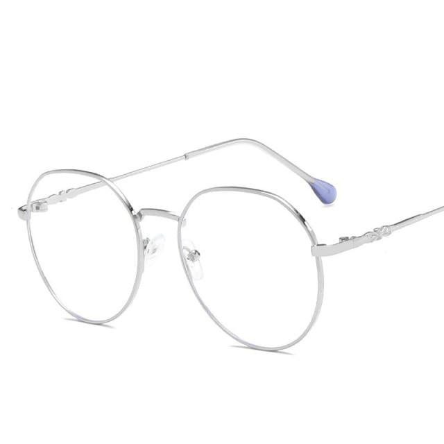 Hexagonal Eyeglasses Frame Anti Blue Ray Glasses Black Stylish Attraction Anti Blue Light Blocking Glasses For Men & Women Computer Radiation Protection Goggle Clear Lens Eyeglasses Plain Mirror For  Unisex Eyewear Stevvex