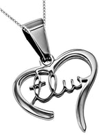 Handwriting Heart Necklace KingdomWear