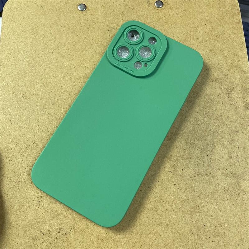High-end Black Shockproof Silicone Phone Case For iPhone 13 12 Pro 11 Pro Max For Men Protect Lens Cover Compatible with iPhone Silicone Rubber Case Comfortable Grip Stevvex