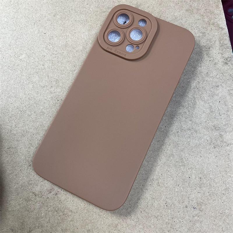 High-end Black Shockproof Silicone Phone Case For iPhone 13 12 Pro 11 Pro Max For Men Protect Lens Cover Compatible with iPhone Silicone Rubber Case Comfortable Grip Stevvex