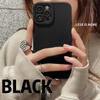 High-end Black Shockproof Silicone Phone Case For iPhone 13 12 Pro 11 Pro Max For Men Protect Lens Cover Compatible with iPhone Silicone Rubber Case Comfortable Grip Stevvex