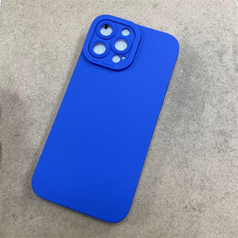 High-end Black Shockproof Silicone Phone Case For iPhone 13 12 Pro 11 Pro Max For Men Protect Lens Cover Compatible with iPhone Silicone Rubber Case Comfortable Grip Stevvex