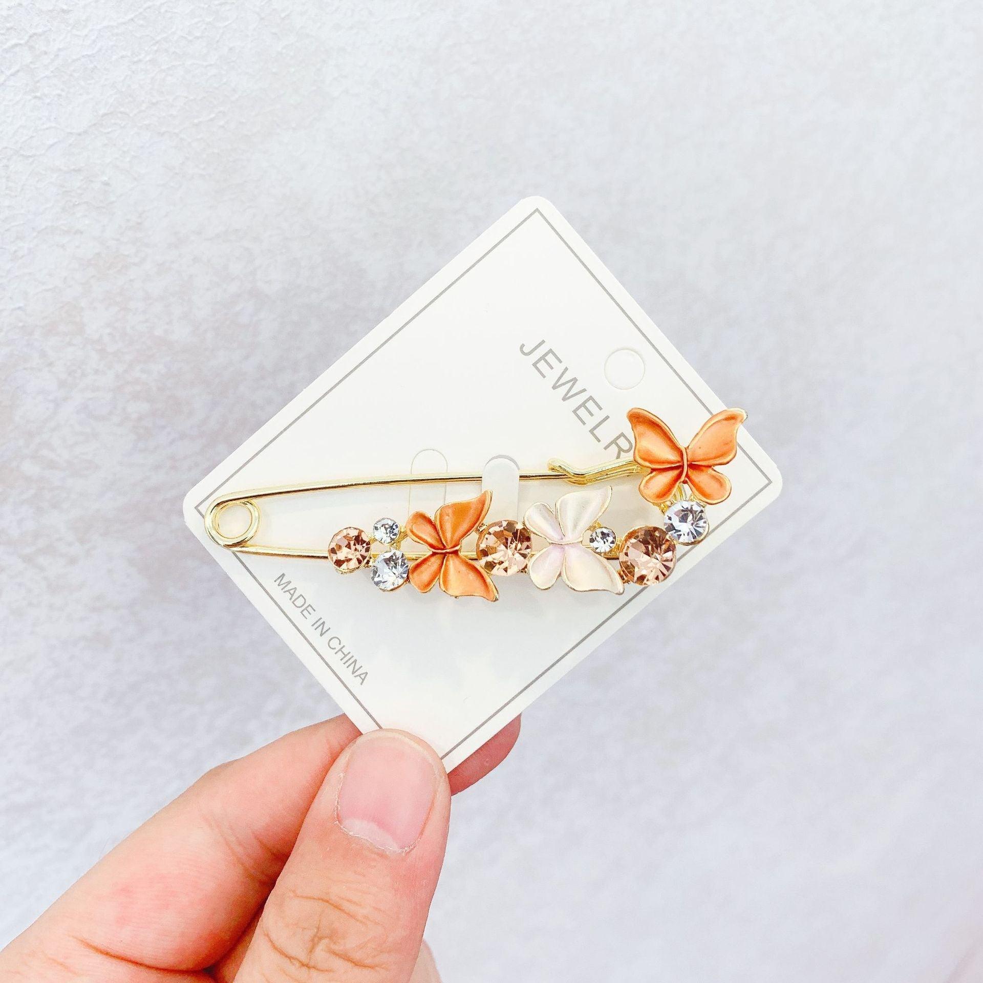 High-end Safety Pins For Women Flower Pin Crystal Rhinestones Safety Pins Woman Jewelry Accessories Hijab Scarf Clip Buckles Stevvex
