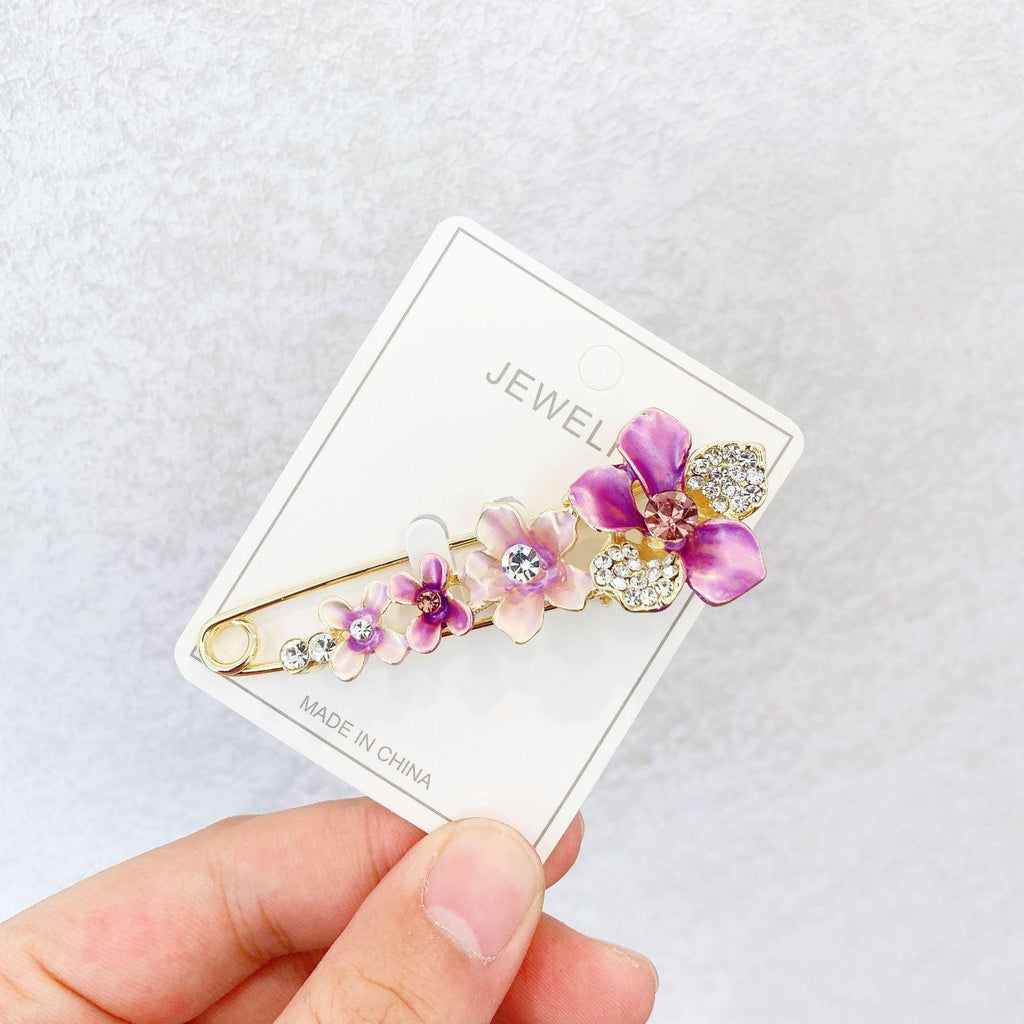 High-end Safety Pins For Women Flower Pin Crystal Rhinestones Safety Pins Woman Jewelry Accessories Hijab Scarf Clip Buckles Stevvex