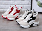 High Heel Womens Sneakers Shoes Red Black Air Cushion Casual Shoes Women Sneakers Modern Shoes Classic Athletic Sports Walking Shoes With Lace Up Platform Leather Trainers Stevvex