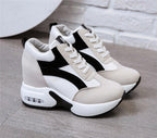 High Heel Womens Sneakers Shoes Red Black Air Cushion Casual Shoes Women Sneakers Modern Shoes Classic Athletic Sports Walking Shoes With Lace Up Platform Leather Trainers Stevvex