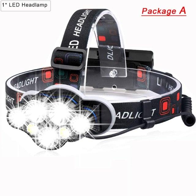 High Lumen Ultra Bright Powerful Rechargeable LED Headlamp  USB Head Lamp 7 LED Headlight Head Flashlight Waterproof Flashlight Head Torch For Outdoor Camping Cycling Running Fishing Stevvex