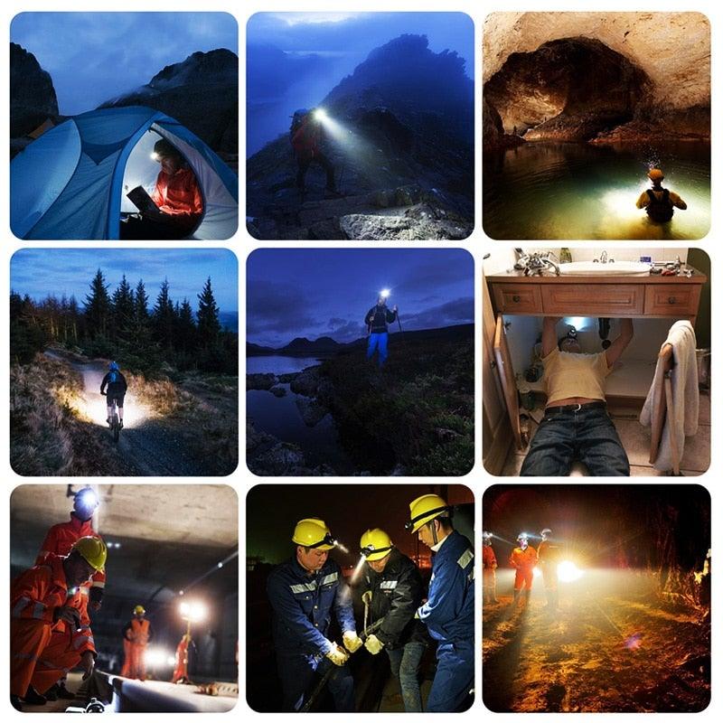 High Lumen Ultra Bright Powerful Rechargeable LED Headlamp  USB Head Lamp 7 LED Headlight Head Flashlight Waterproof Flashlight Head Torch For Outdoor Camping Cycling Running Fishing Stevvex