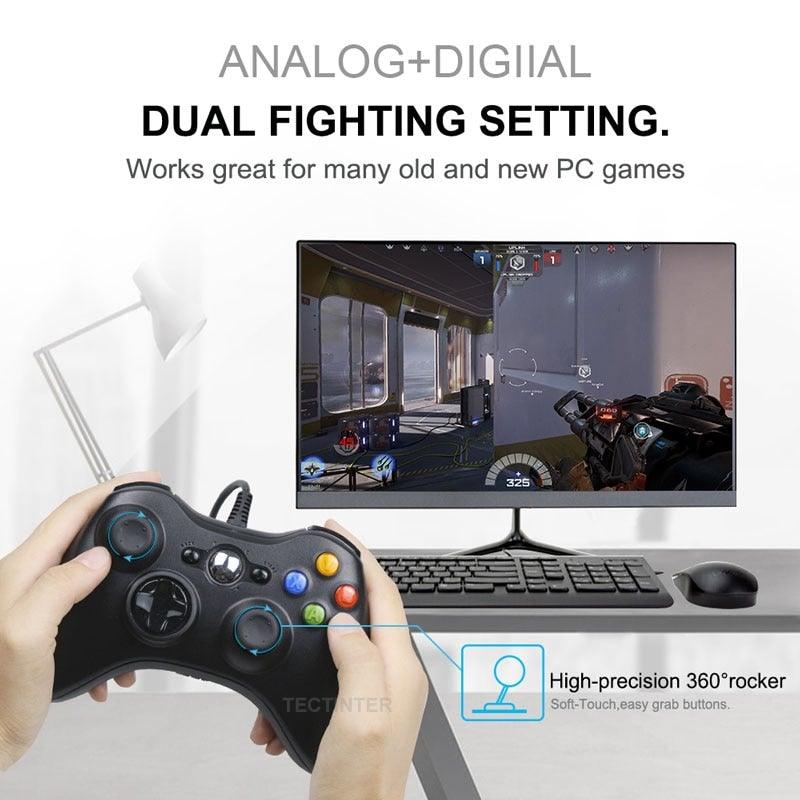 High Quality Black USB Wired Joystick Vibration Gamepad Controller Compatible With PC Monitor Laptop Smart TV Stevvex