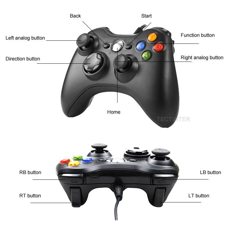 High Quality Black USB Wired Joystick Vibration Gamepad Controller Compatible With PC Monitor Laptop Smart TV Stevvex