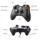 High Quality Black USB Wired Joystick Vibration Gamepad Controller Compatible With PC Monitor Laptop Smart TV Stevvex