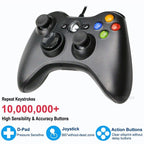 High Quality Black USB Wired Joystick Vibration Gamepad Controller Compatible With PC Monitor Laptop Smart TV Stevvex