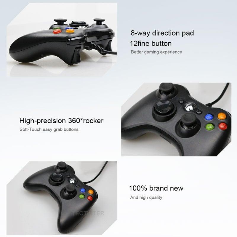 High Quality Black USB Wired Joystick Vibration Gamepad Controller Compatible With PC Monitor Laptop Smart TV Stevvex