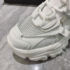 High Quality Chunky Sneakers Womens Platform Fashion Breathable Height Increased Thick Bottom Trainers High White Fashion Thick Soled Sports Walking Sneakers Stevvex