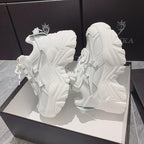 High Quality Chunky Sneakers Womens Platform Fashion Breathable Height Increased Thick Bottom Trainers High White Fashion Thick Soled Sports Walking Sneakers Stevvex
