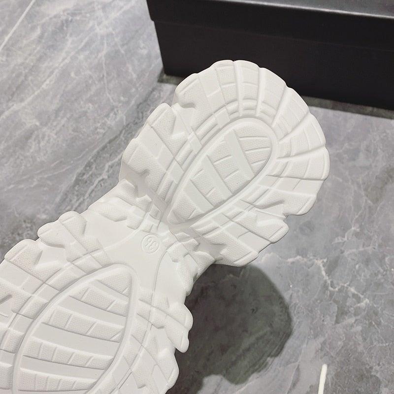 High Quality Chunky Sneakers Womens Platform Fashion Breathable Height Increased Thick Bottom Trainers High White Fashion Thick Soled Sports Walking Sneakers Stevvex