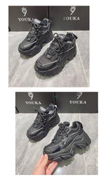 High Quality Chunky Sneakers Womens Platform Fashion Breathable Height Increased Thick Bottom Trainers High White Fashion Thick Soled Sports Walking Sneakers Stevvex