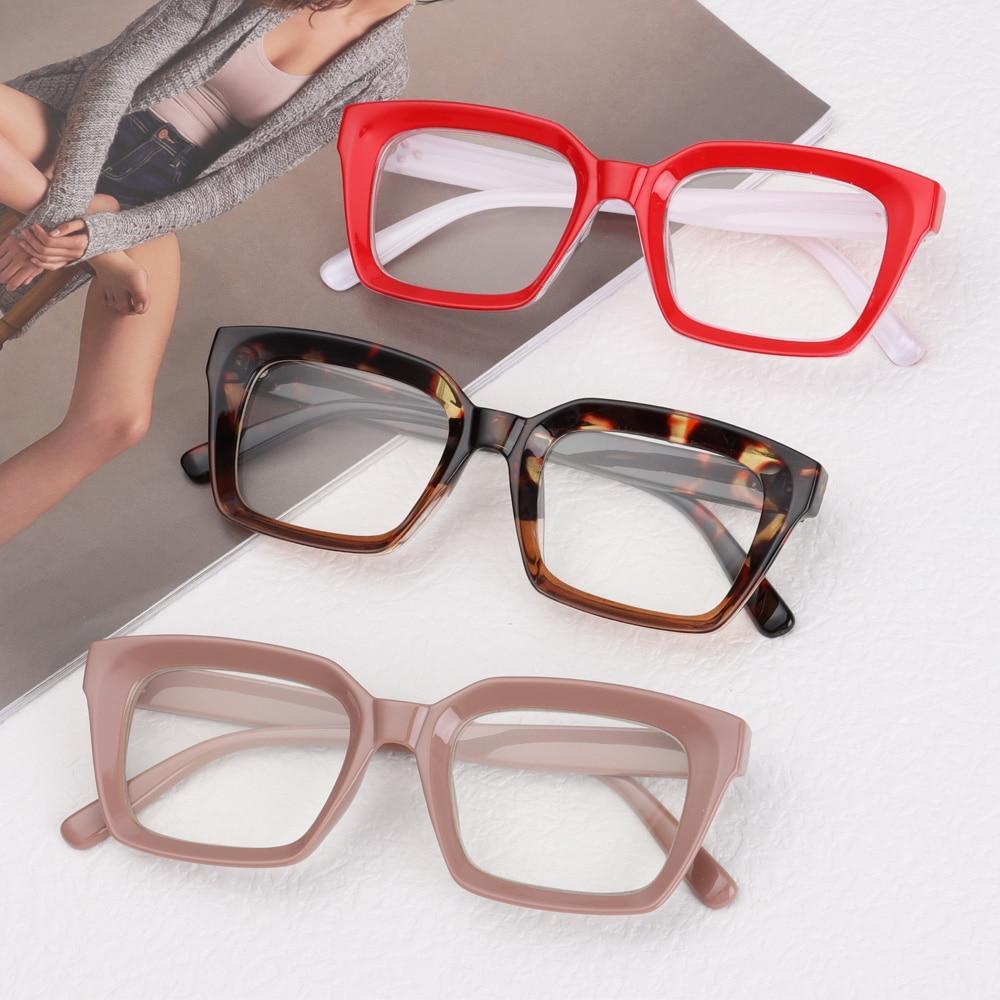 High Quality Fashion Square Frame Reading Glasses Men Women Fashion Oversized Frame High-definition Presbyopia Eyeglasses For Men And Women Diopter 0~+ 3.00 Stevvex