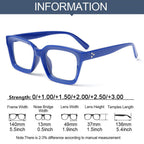 High Quality Fashion Square Frame Reading Glasses Men Women Fashion Oversized Frame High-definition Presbyopia Eyeglasses For Men And Women Diopter 0~+ 3.00 Stevvex