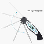 High Quality Foldable Food Thermometer Probe Digital BBQ Meat Kitchen Thermometer  Instant Read Meat Thermometer With 4.6” Folding Probe Backlight & Calibration Function For Cooking Food Candy BBQ Grill Liquids Beef Liquid Water Oil Temperature Gauge Stevvex