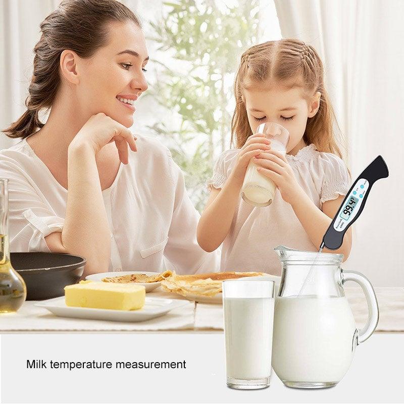 High Quality Foldable Food Thermometer Probe Digital BBQ Meat Kitchen Thermometer  Instant Read Meat Thermometer With 4.6” Folding Probe Backlight & Calibration Function For Cooking Food Candy BBQ Grill Liquids Beef Liquid Water Oil Temperature Gauge Stevvex