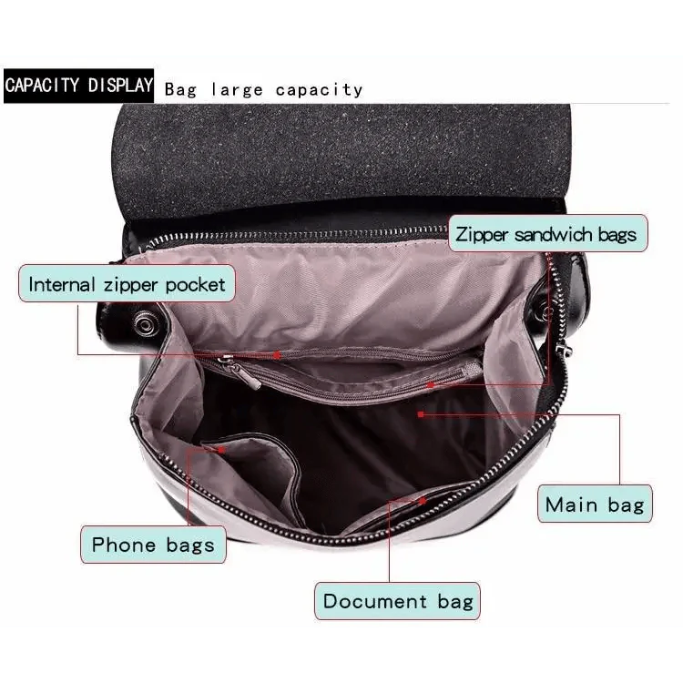 High Quality Leather Backpacks For Fashionable Women And Teenage Girls Large Capacity Shoulder Bagpack Stevvex