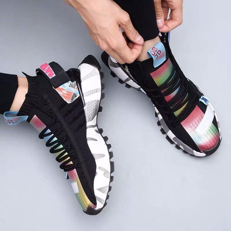 High Quality Mens Sneakers Platform Breathable Comfortable Shoes Chunky Style Knitting Sock Shoes Breathable Mens Casual Walking Running Modern Elegant Sneakers Stevvex