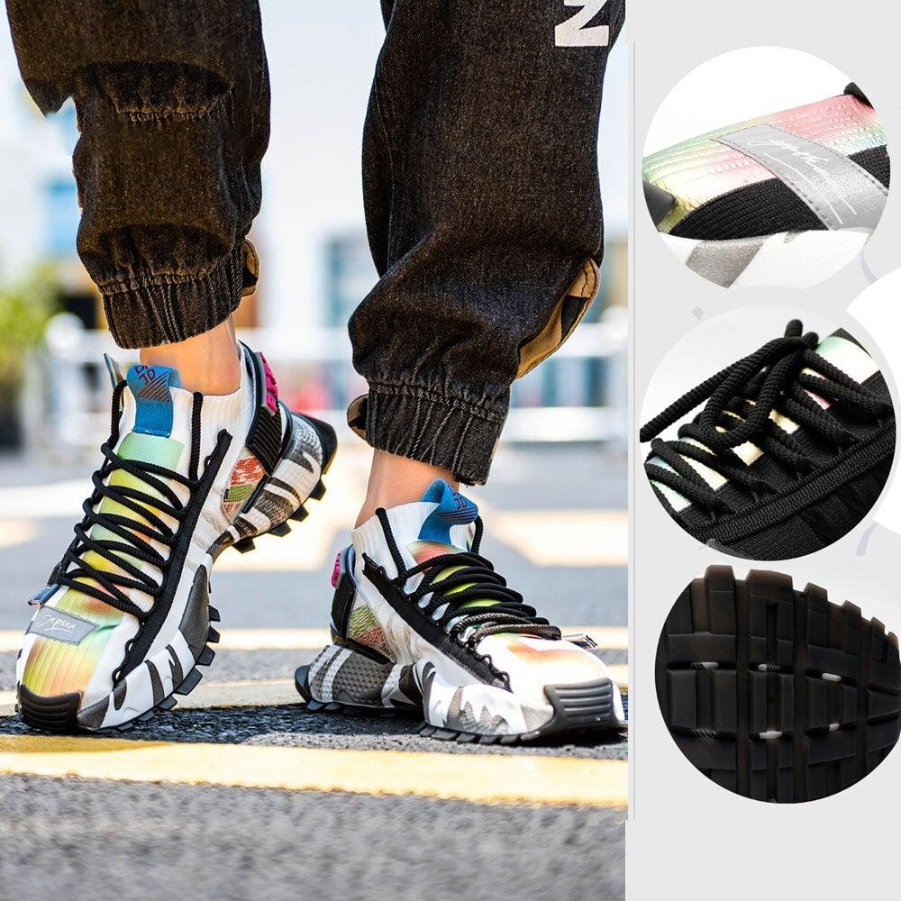 High Quality Mens Sneakers Platform Breathable Comfortable Shoes Chunky Style Knitting Sock Shoes Breathable Mens Casual Walking Running Modern Elegant Sneakers Stevvex