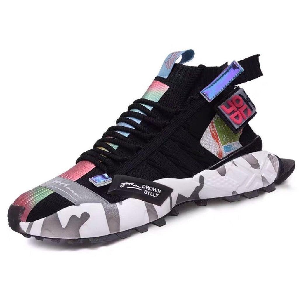 High Quality Mens Sneakers Platform Breathable Comfortable Shoes Chunky Style Knitting Sock Shoes Breathable Mens Casual Walking Running Modern Elegant Sneakers Stevvex