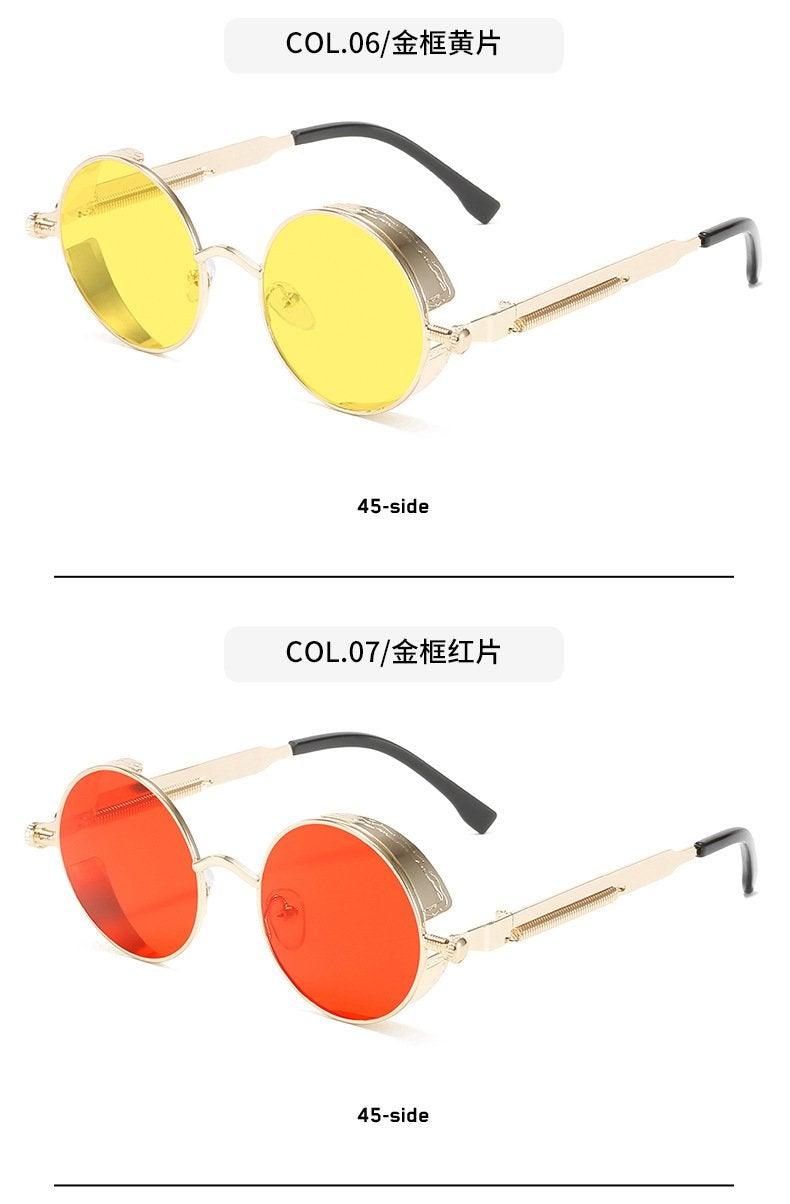 High Quality Metal Circle Frame Luxury & Designer High Quality Sunglasses For Men and Women New Retro Style Round Shape Metal Frame Sunglasses UV400 Stevvex