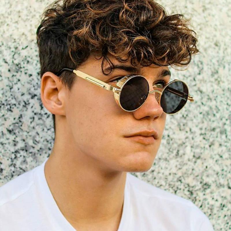 High Quality Metal Circle Frame Luxury & Designer High Quality Sunglasses For Men and Women New Retro Style Round Shape Metal Frame Sunglasses UV400 Stevvex