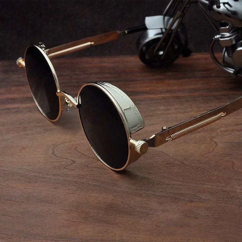 High Quality Metal Circle Frame Luxury & Designer High Quality Sunglasses For Men and Women New Retro Style Round Shape Metal Frame Sunglasses UV400 Stevvex