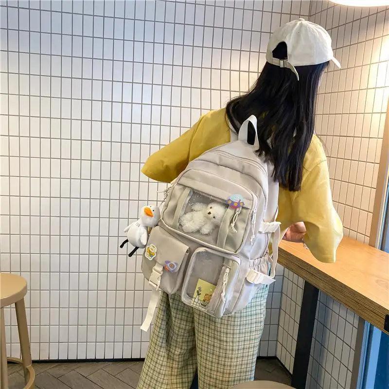 High Quality Nylon Large Capacity Waterproof Backpack For Female And Girls - Trendy College/Schoolbag Stevvex