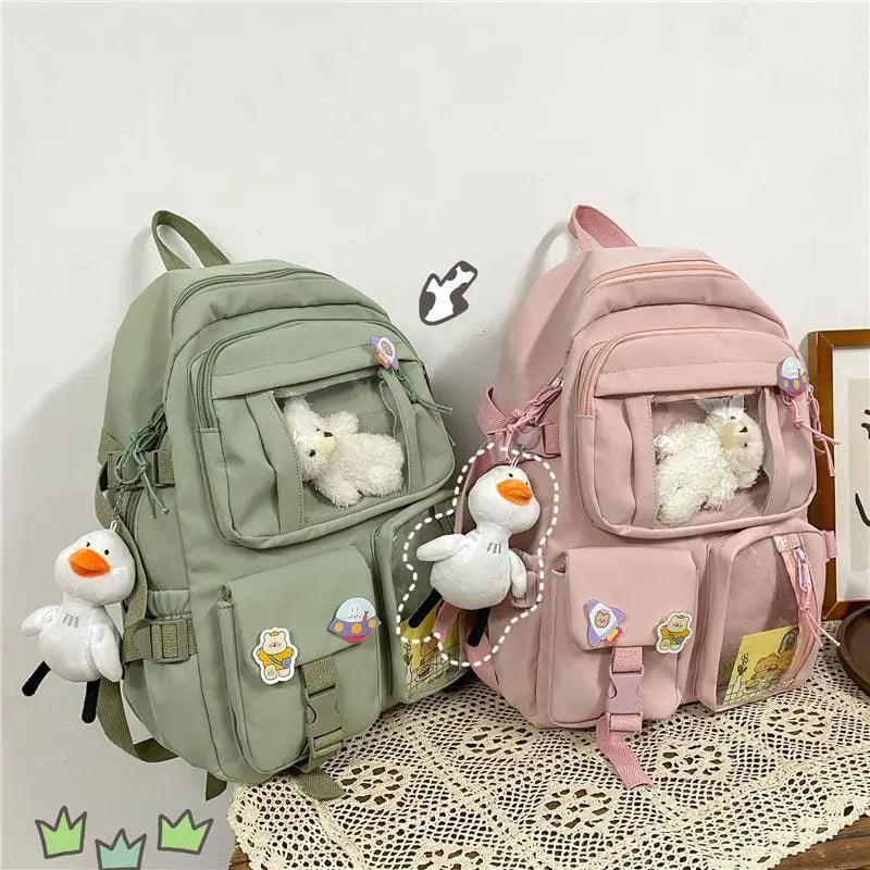 High Quality Nylon Large Capacity Waterproof Backpack For Female And Girls - Trendy College/Schoolbag Stevvex