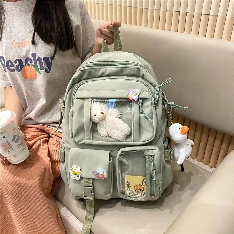 High Quality Nylon Large Capacity Waterproof Backpack For Female And Girls - Trendy College/Schoolbag Stevvex