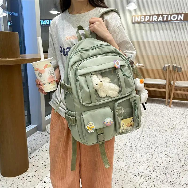 High Quality Nylon Large Capacity Waterproof Backpack For Female And Girls - Trendy College/Schoolbag Stevvex