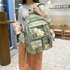 High Quality Nylon Large Capacity Waterproof Backpack For Female And Girls - Trendy College/Schoolbag Stevvex
