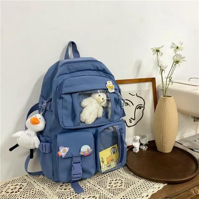 High Quality Nylon Large Capacity Waterproof Backpack For Female And Girls - Trendy College/Schoolbag Stevvex