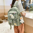 High Quality Nylon Large Capacity Waterproof Backpack For Female And Girls - Trendy College/Schoolbag Stevvex