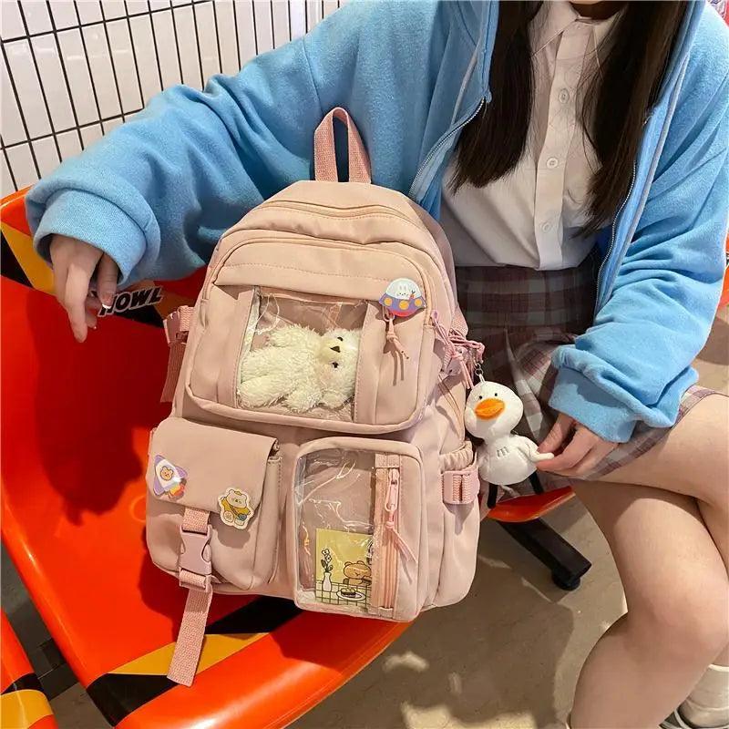 High Quality Nylon Large Capacity Waterproof Backpack For Female And Girls - Trendy College/Schoolbag Stevvex