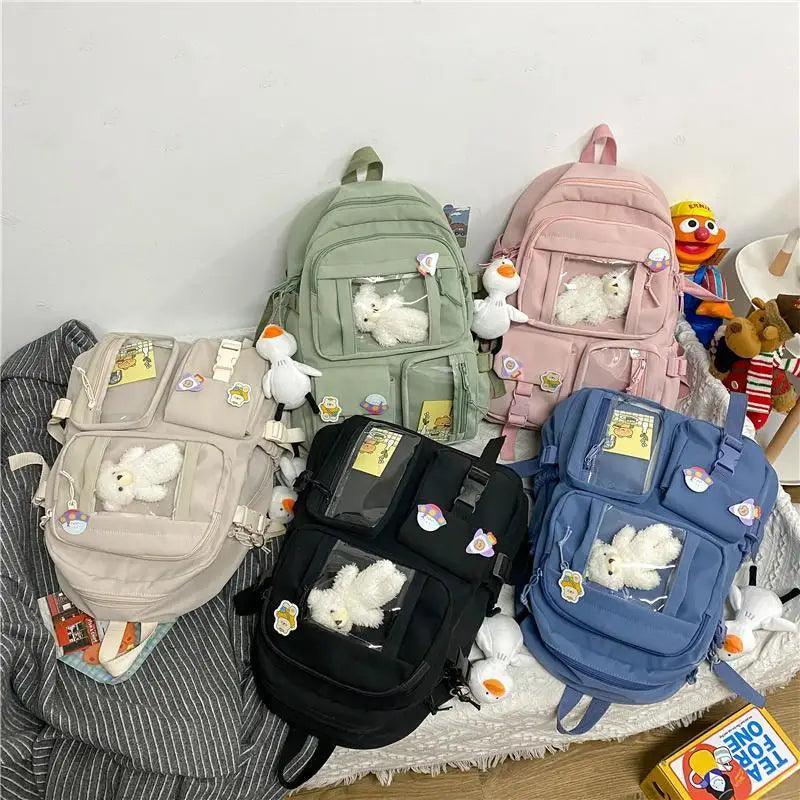 High Quality Nylon Large Capacity Waterproof Backpack For Female And Girls - Trendy College/Schoolbag Stevvex