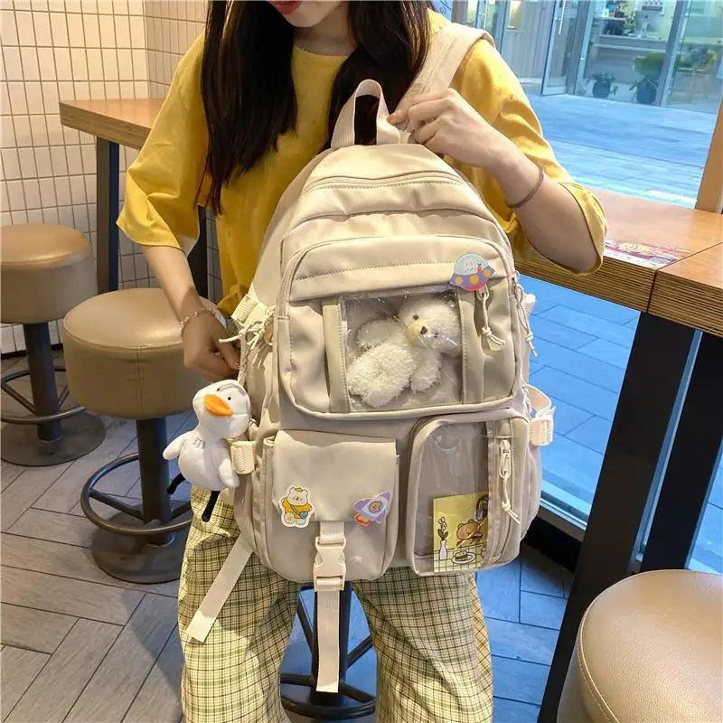 High Quality Nylon Large Capacity Waterproof Backpack For Female And Girls - Trendy College/Schoolbag Stevvex
