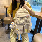 High Quality Nylon Large Capacity Waterproof Backpack For Female And Girls - Trendy College/Schoolbag Stevvex